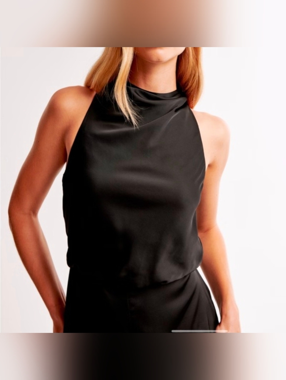 Abercrombie & Fitch Black Sleeveless Wide-Leg Jumpsuit Size L NWT - Picture 4 of 16